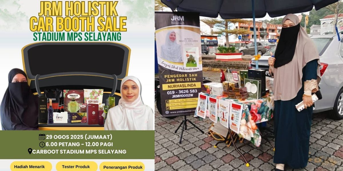 Car Booth Sales oleh Pengedar JRMNS, Puan Haslinda dan Puan Baizura di Stadium MPS Selayang — 1