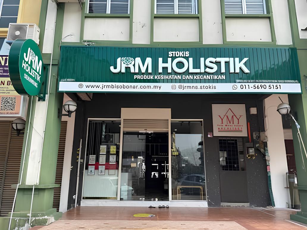 Hadapan outlet Stokis JRM Holistik milik Olin Beauty Sdn. Bhd. di Senawang